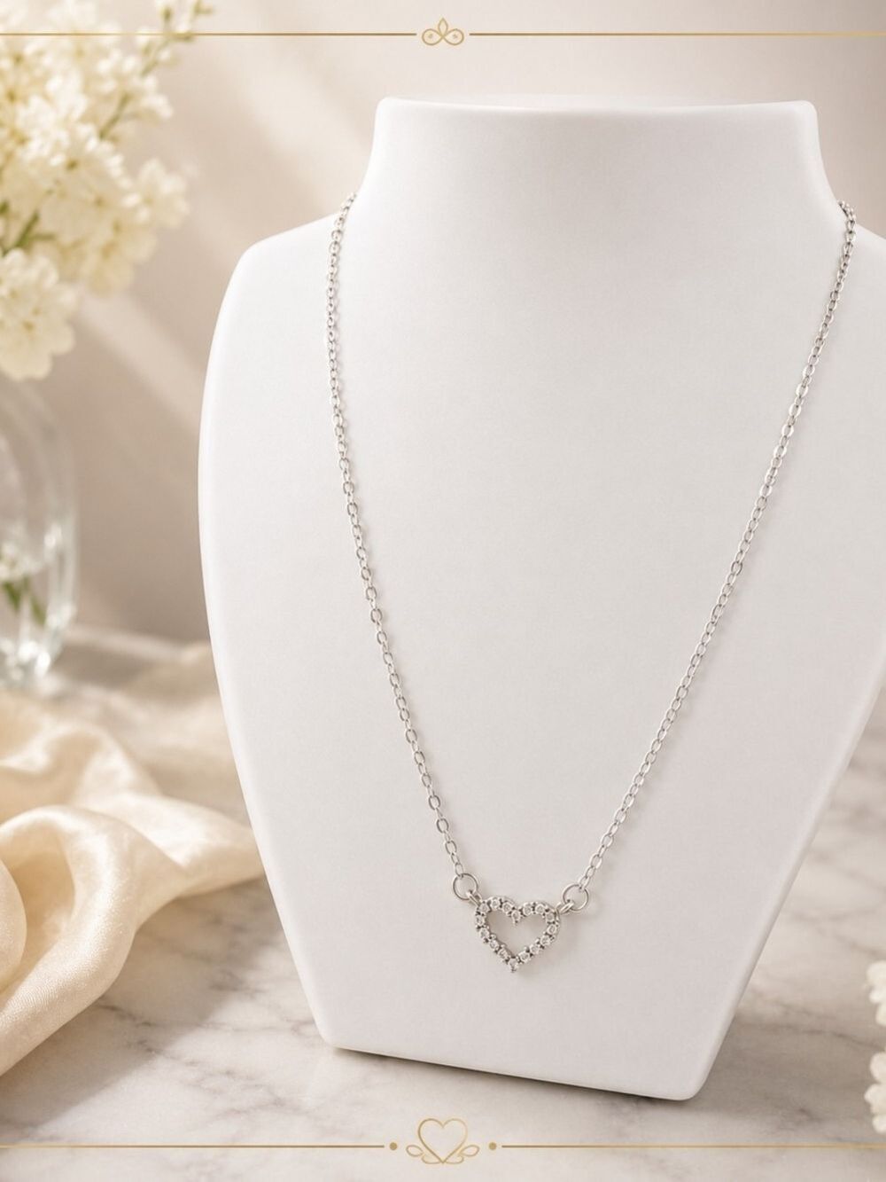 Silver Heart Pendant Necklace